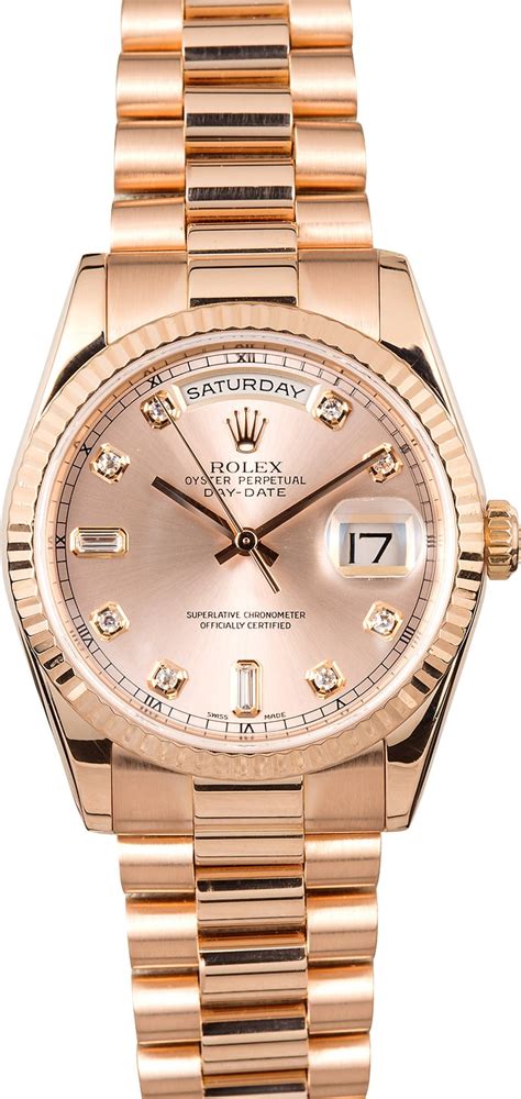 rolex day date rose gold 36mm leather|rolex day date white dial.